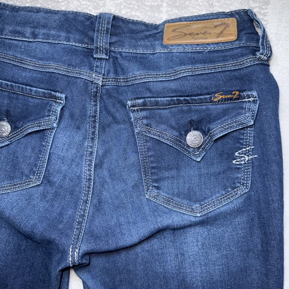 Seven7 'Legging' Jeans Size 4 Womens Blue Stretch Denim Flap‎ Back Pockets Rayon